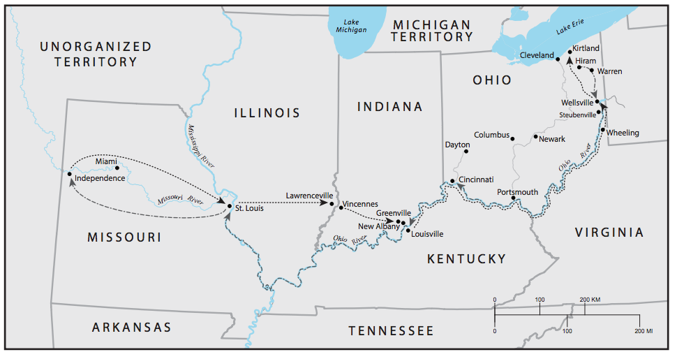 Joseph Smith’s Travel between Ohio and Missouri, 1832