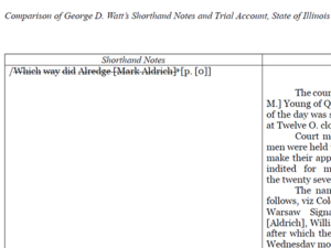 Comparison of Shorthand Notes and Trial Account