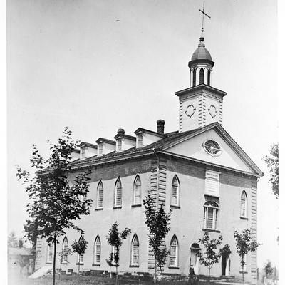 Exterior view of the completed House of the Lord in Kirtland, Ohio