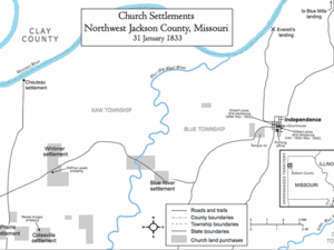 Church Settlements, Northwest Jackson County, Missouri, 31 January 1833